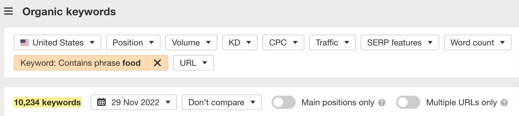 Filtering competitor's keywords