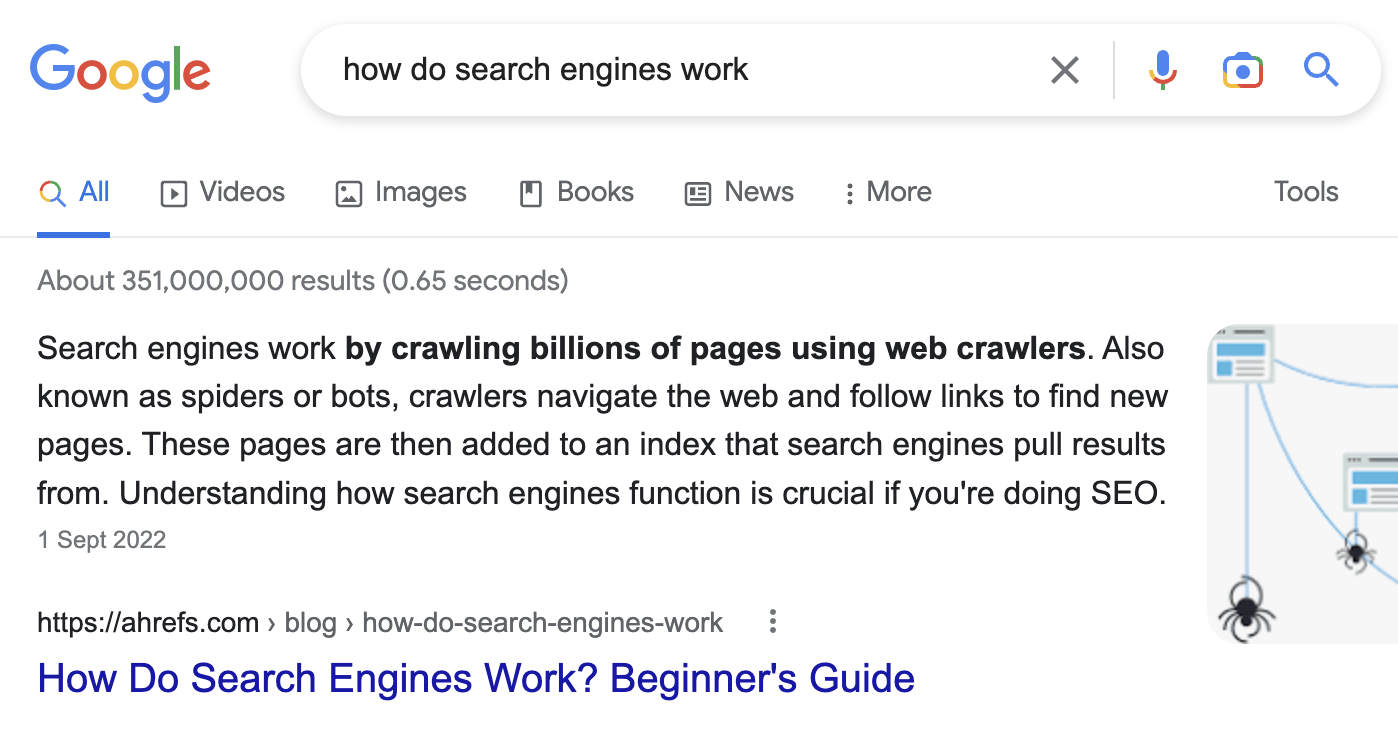 "how do search engines work"的精选摘要