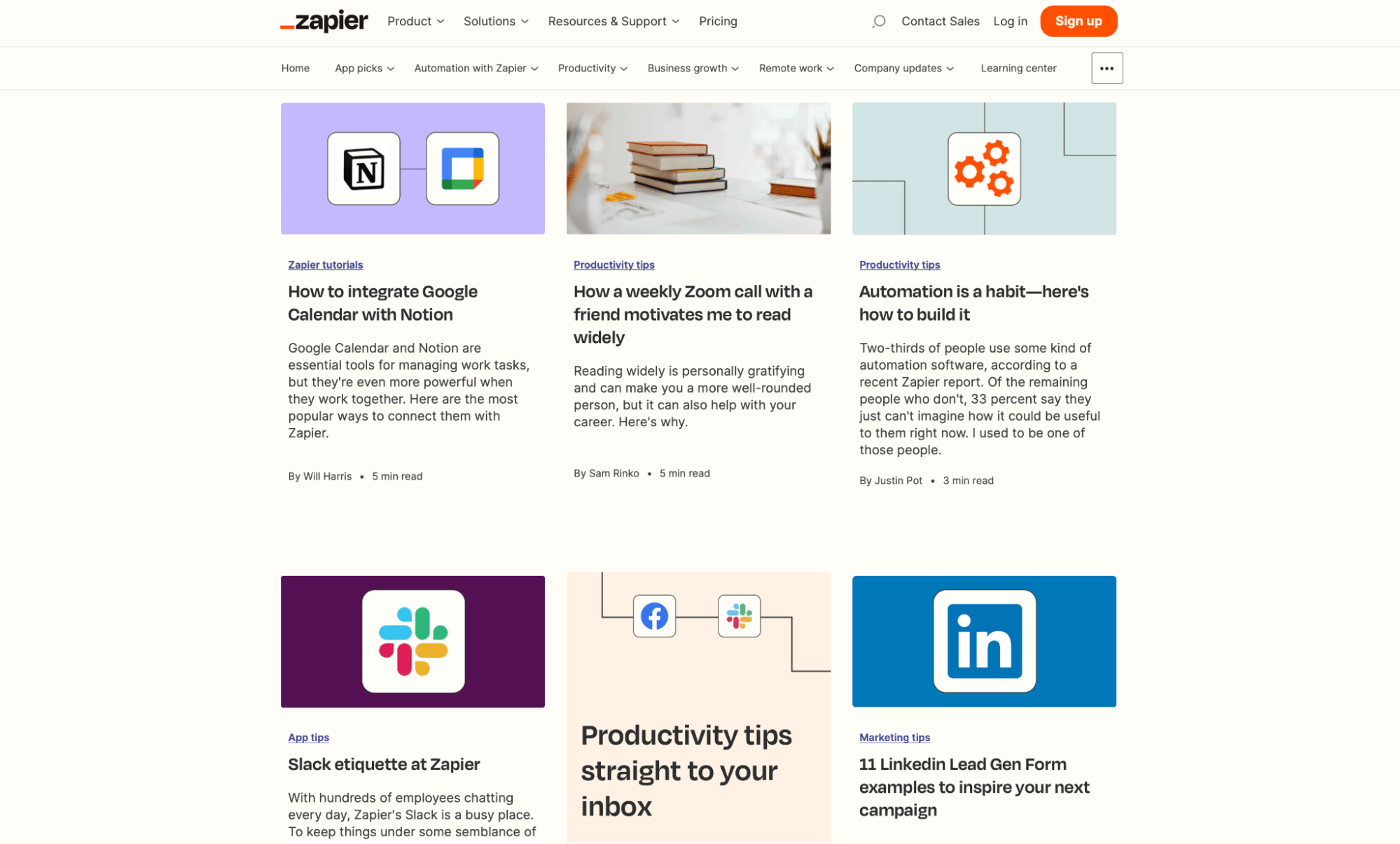 Zapier’s blog today features a mix of tutorials, roundups, and productivity guides