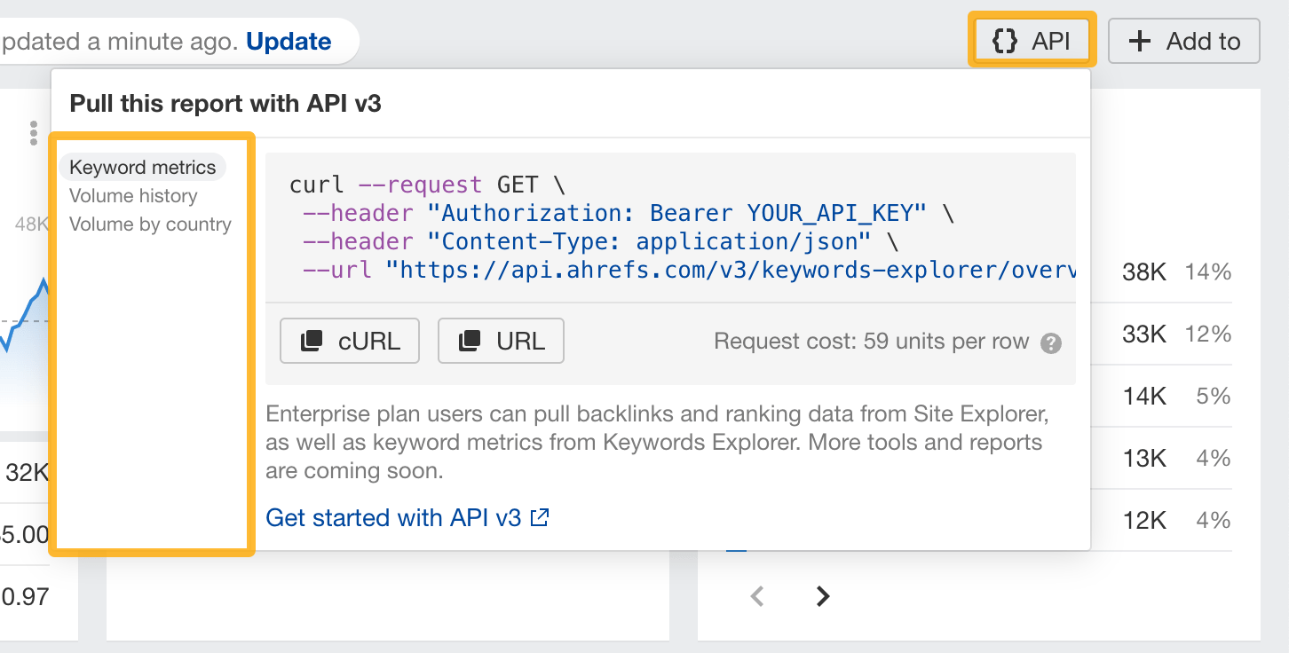 API v3 Keywords Explorer endpoints by Ahrefs