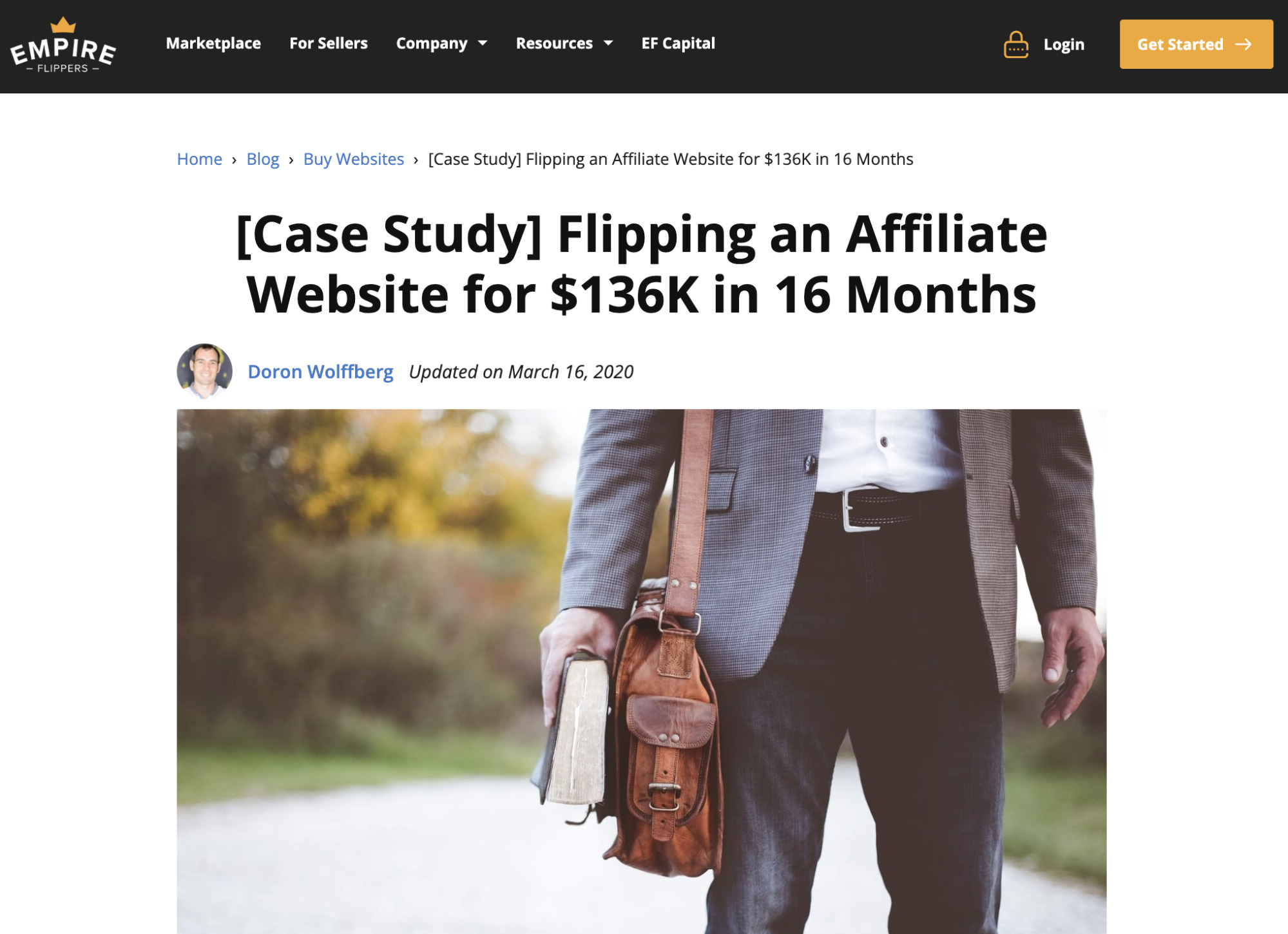 Website flipping case study, via Empire Flippers