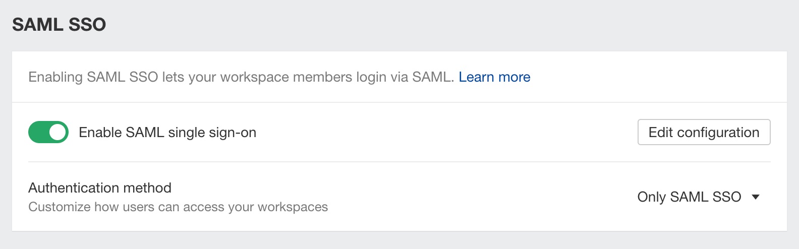 Enable SAML SSO