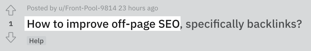 来自/r/seo subreddit 的潜在长尾关键字  