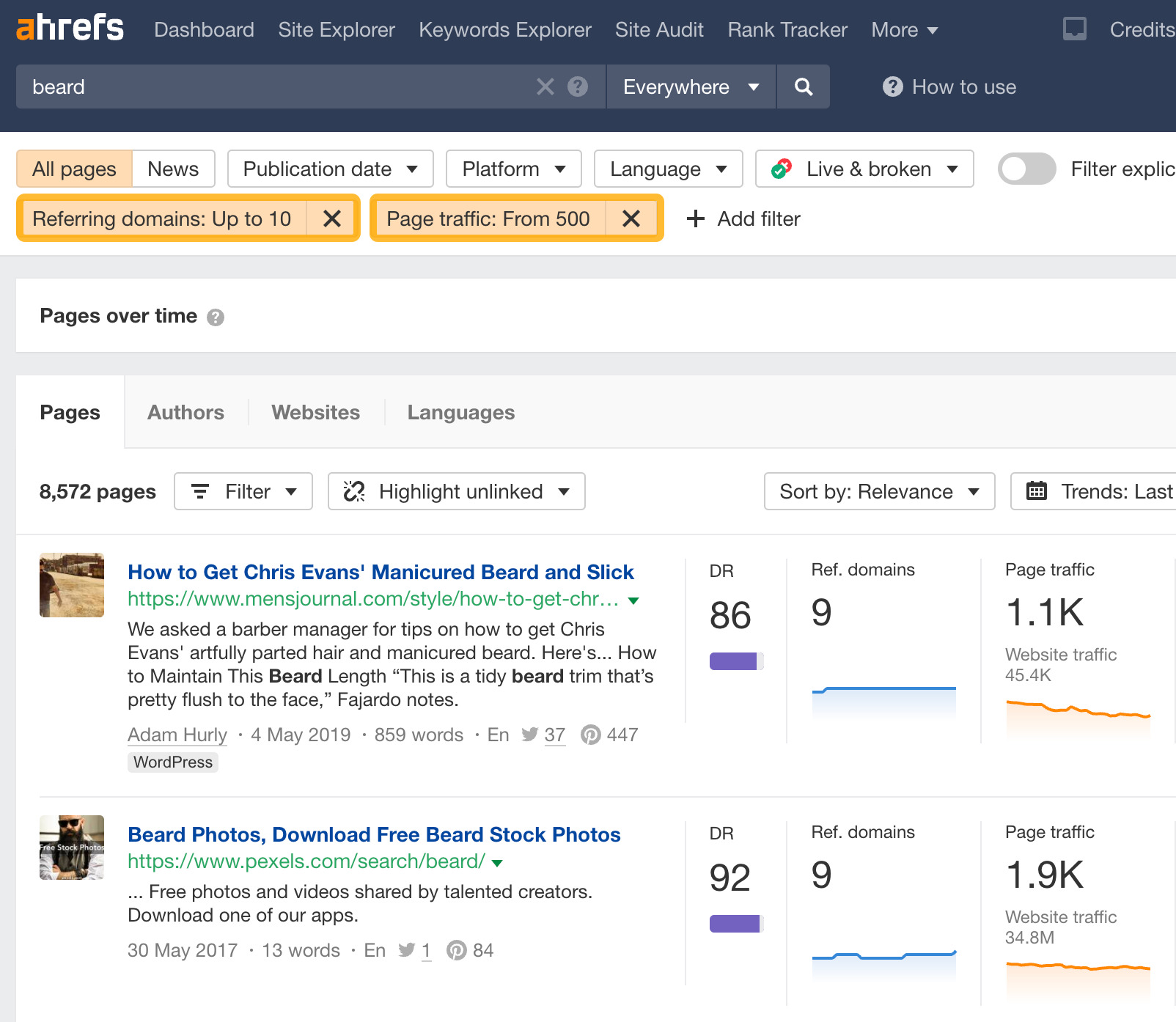How to find "easy to rank for" topics, via Ahrefs' Content Explorer