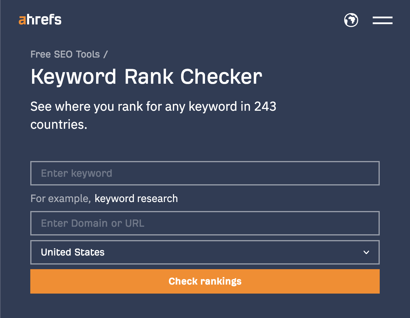 Il tracker gratuito del ranking delle parole chiave di Ahrefs