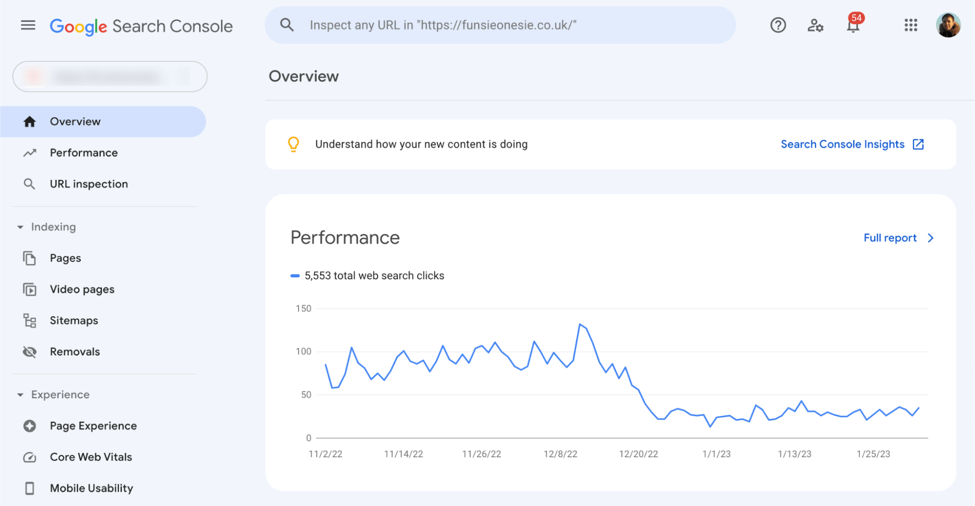Google Search Console homepage
