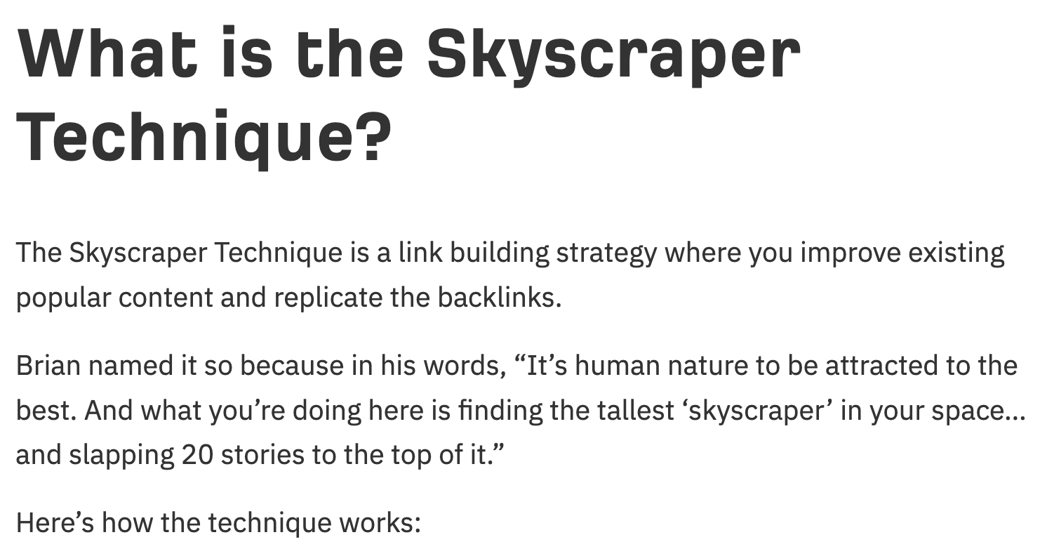 Definición de la técnica rascacielos