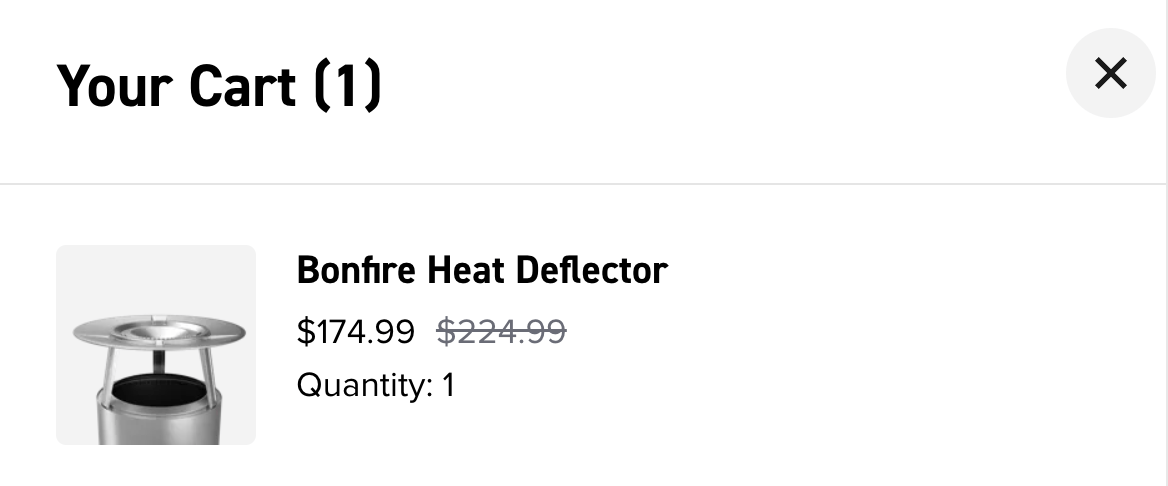 Solo Stove bonfire heat deflector in my cart