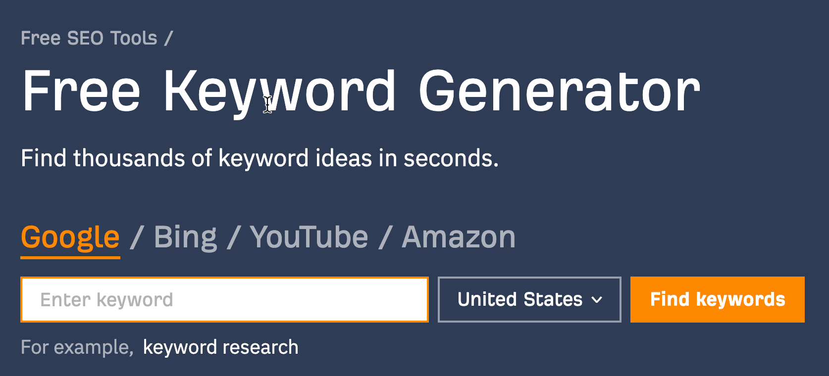 Ahrefs 的免费关键词生成器  