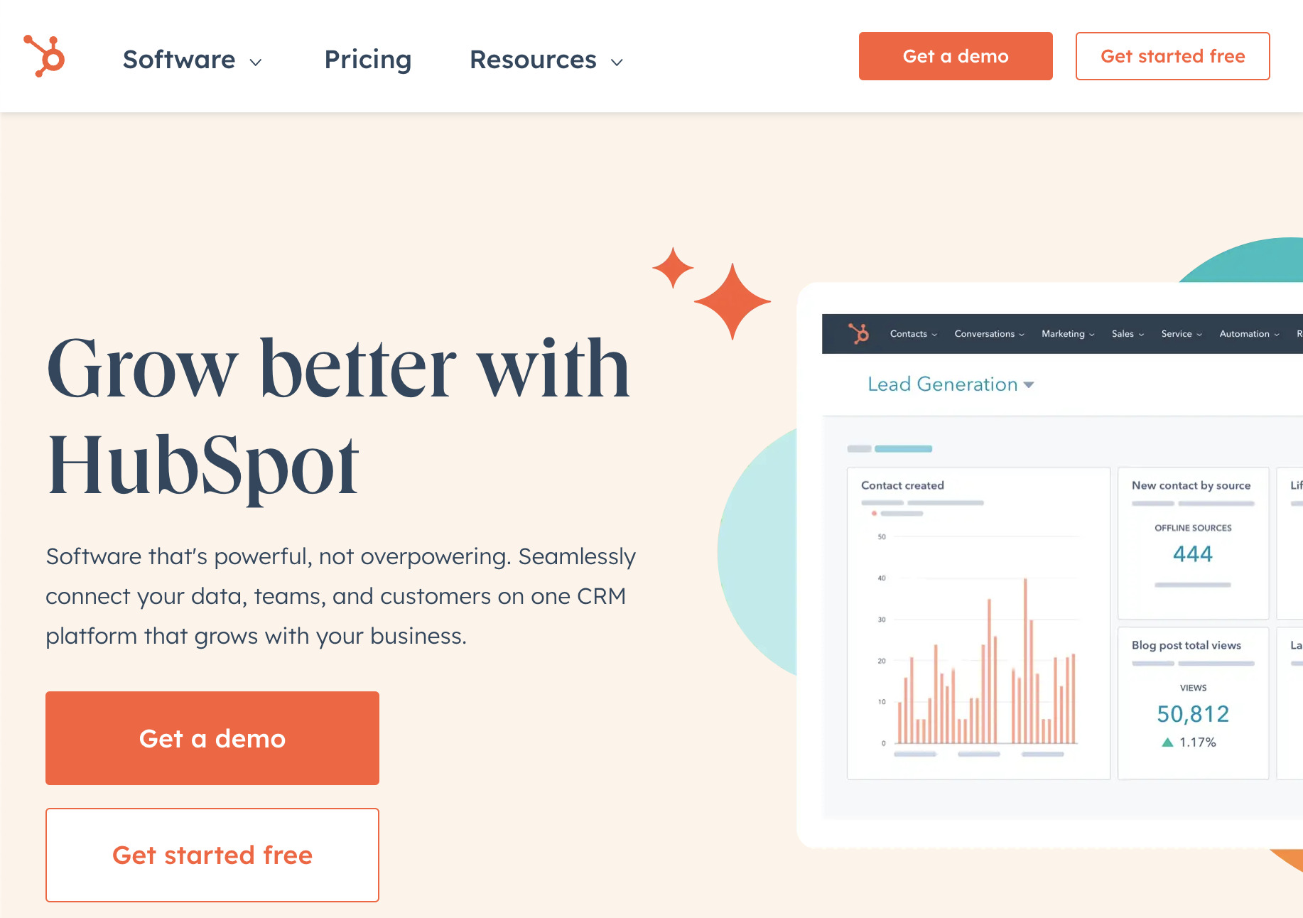 HubSpot homepage
