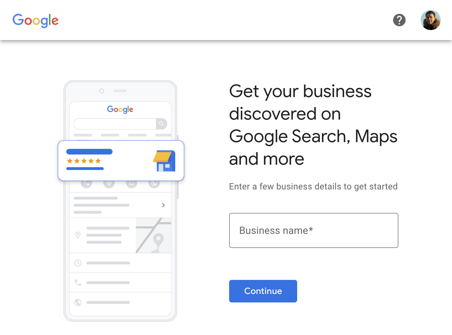 صفحه شروع کسب و کار Google، از طریق نمایه کسب و کار Google