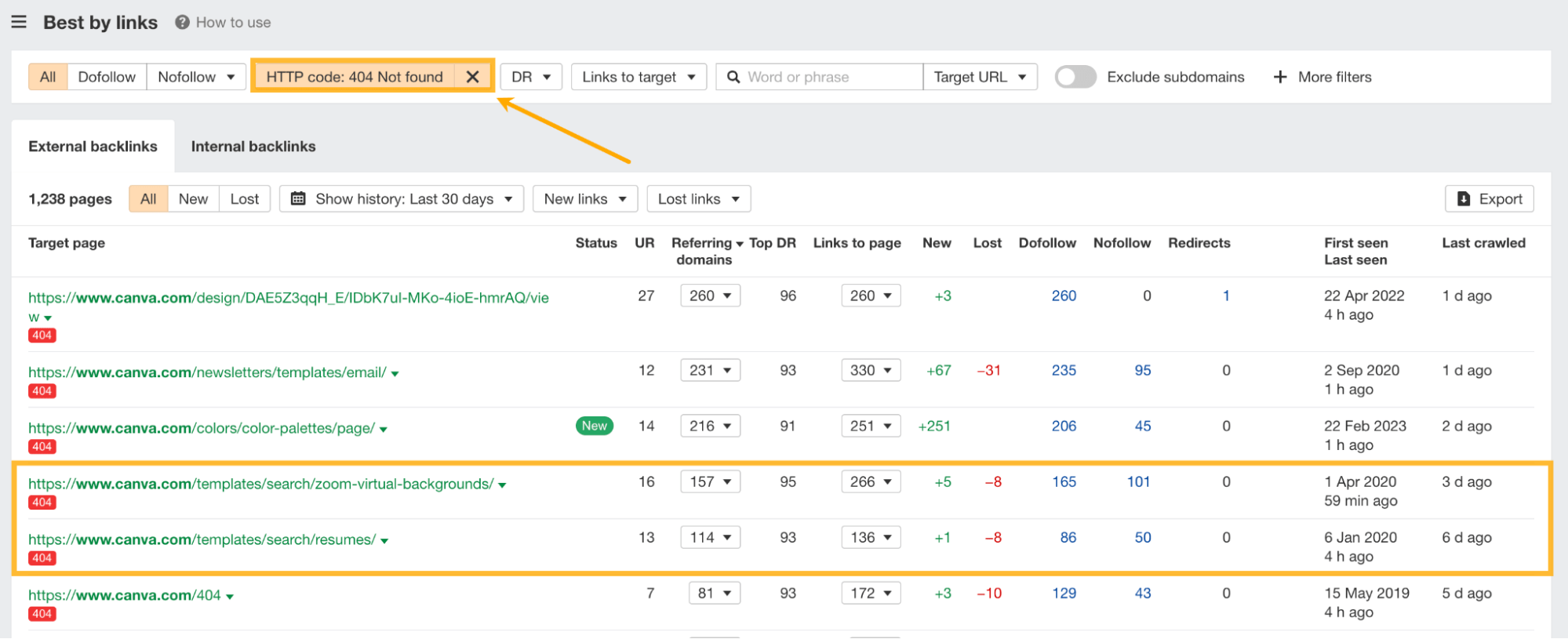 Best by links report, via Ahrefs' Site Explorer