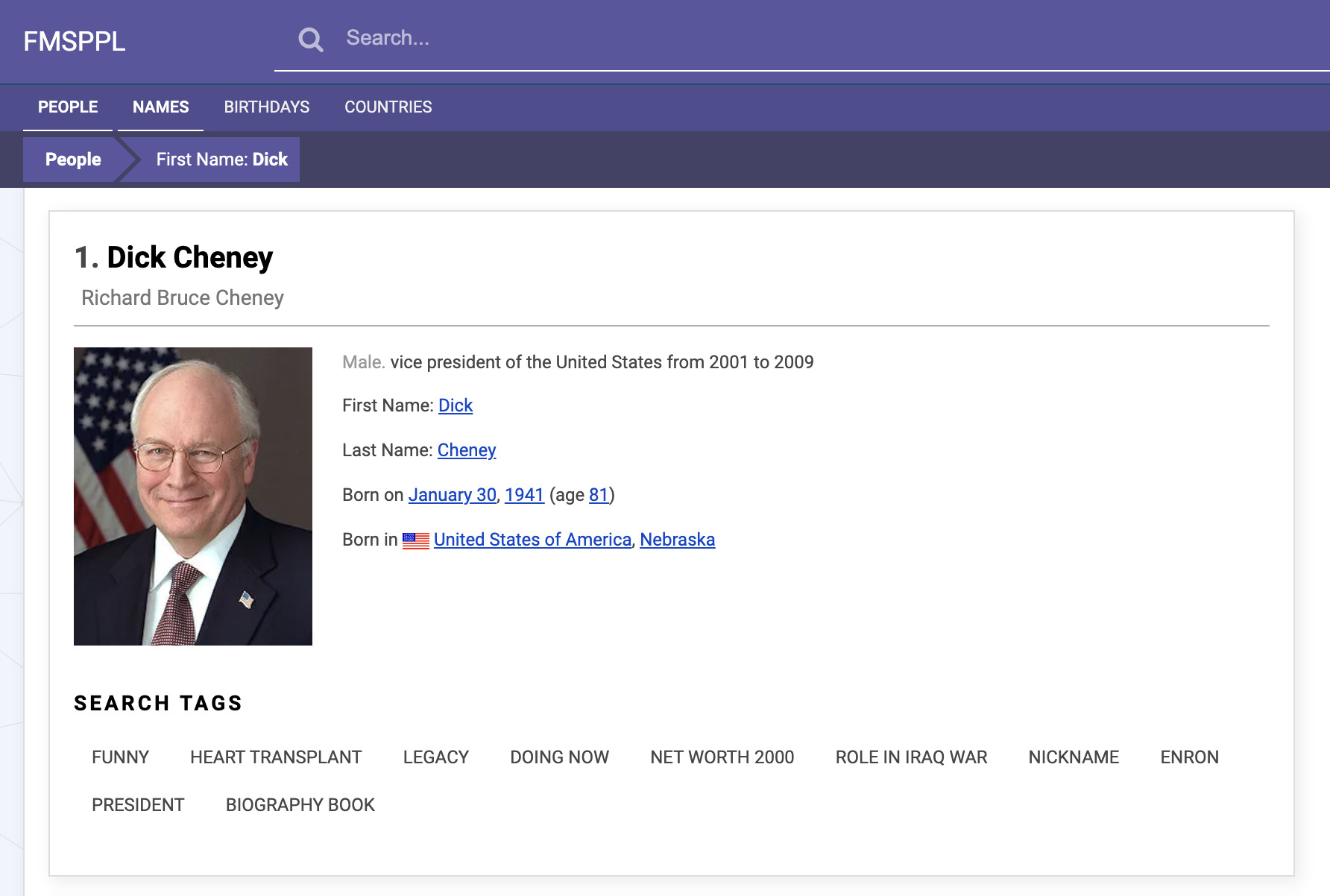 Dick Cheney profile
