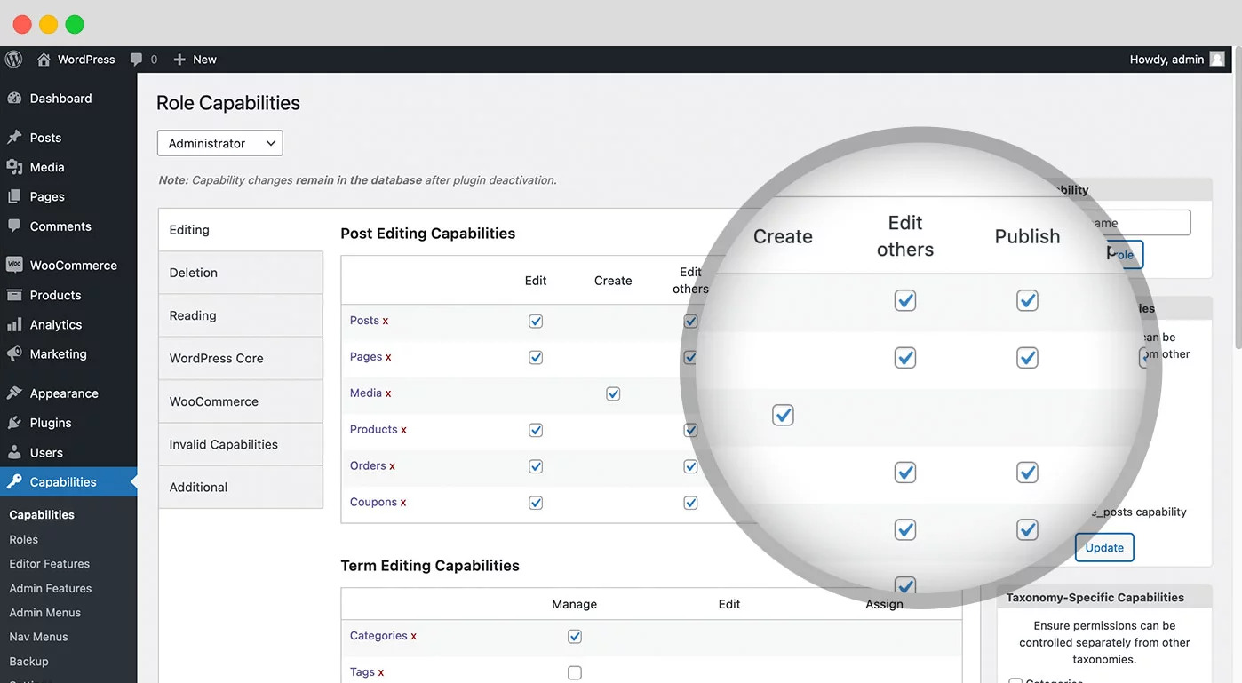 PublishPress role capabilities dashboard