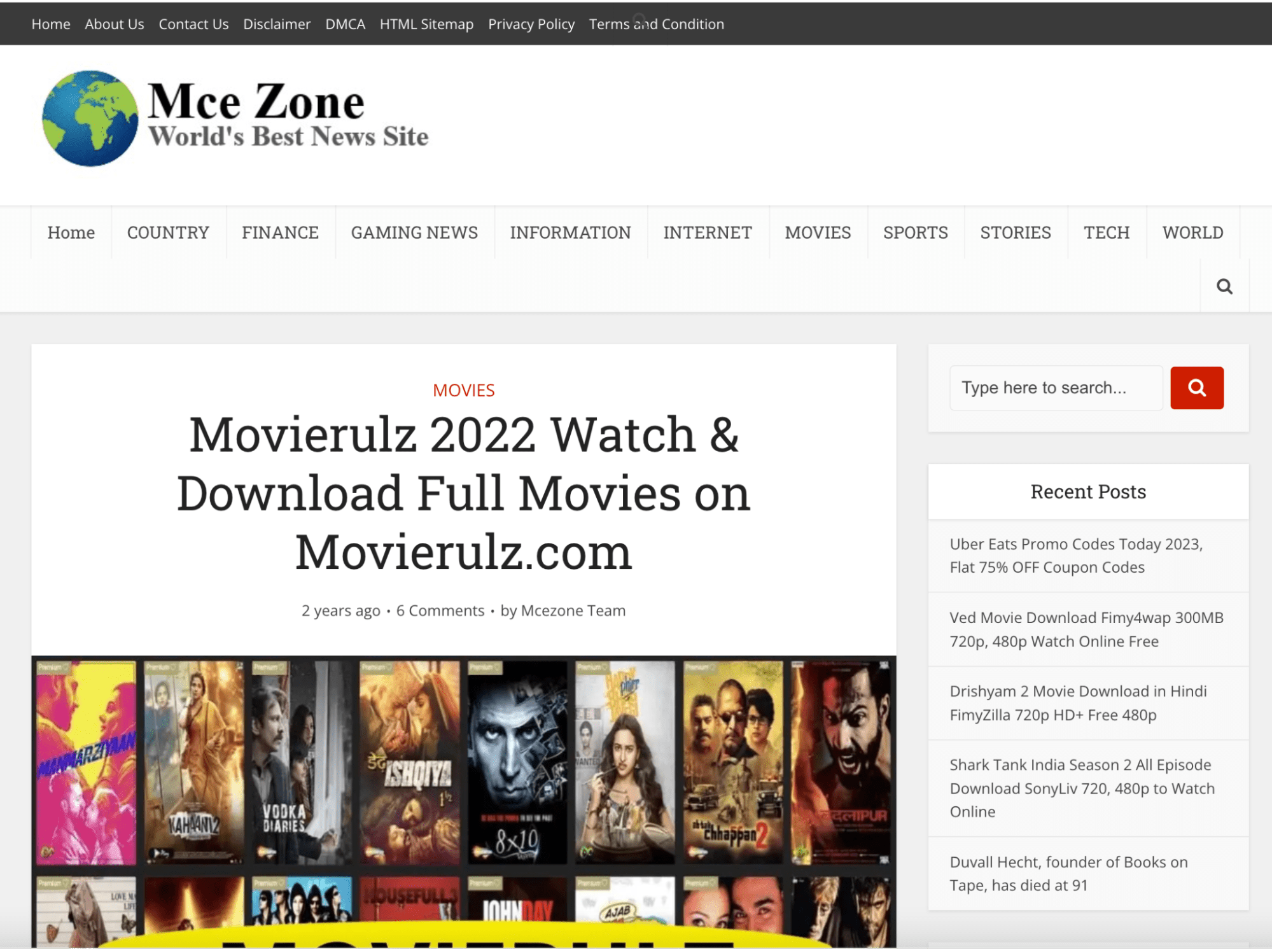 Mce Zone homepage
