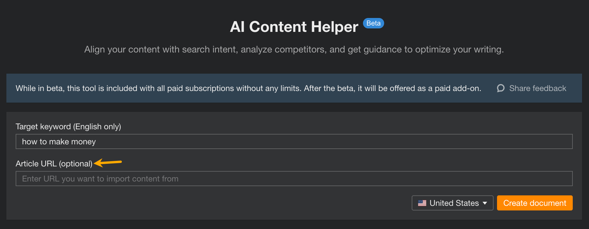 AI Content Helper can be used both for new and existing content. 