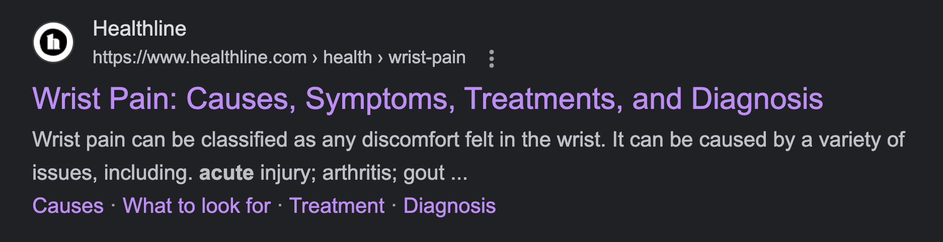 Wrist pain search result
