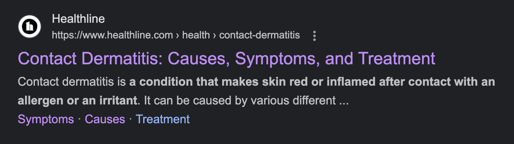 Contact dermatitis search result
