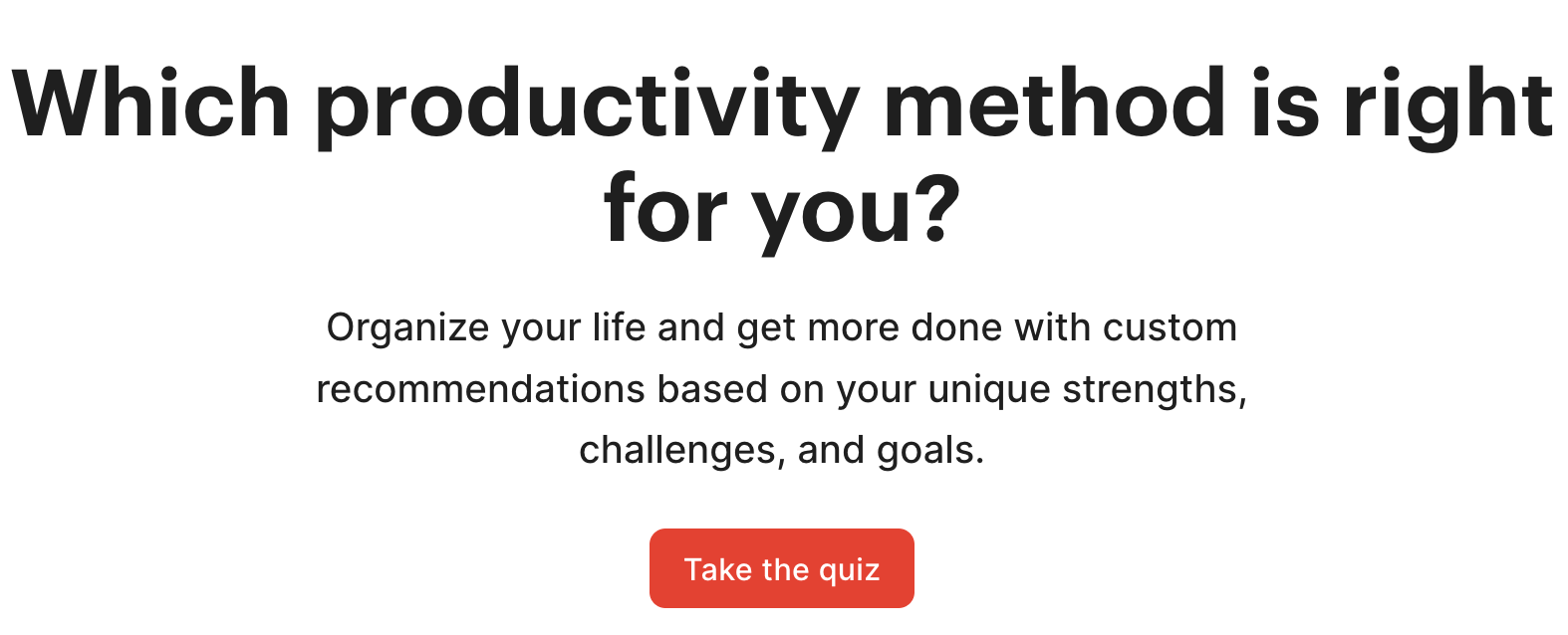 Todoist's productivity methods quiz