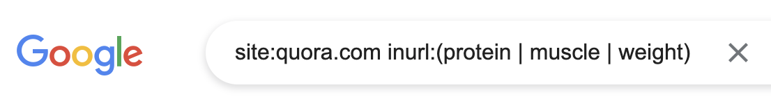 Searching for relevant threads on Quora using inurl: 