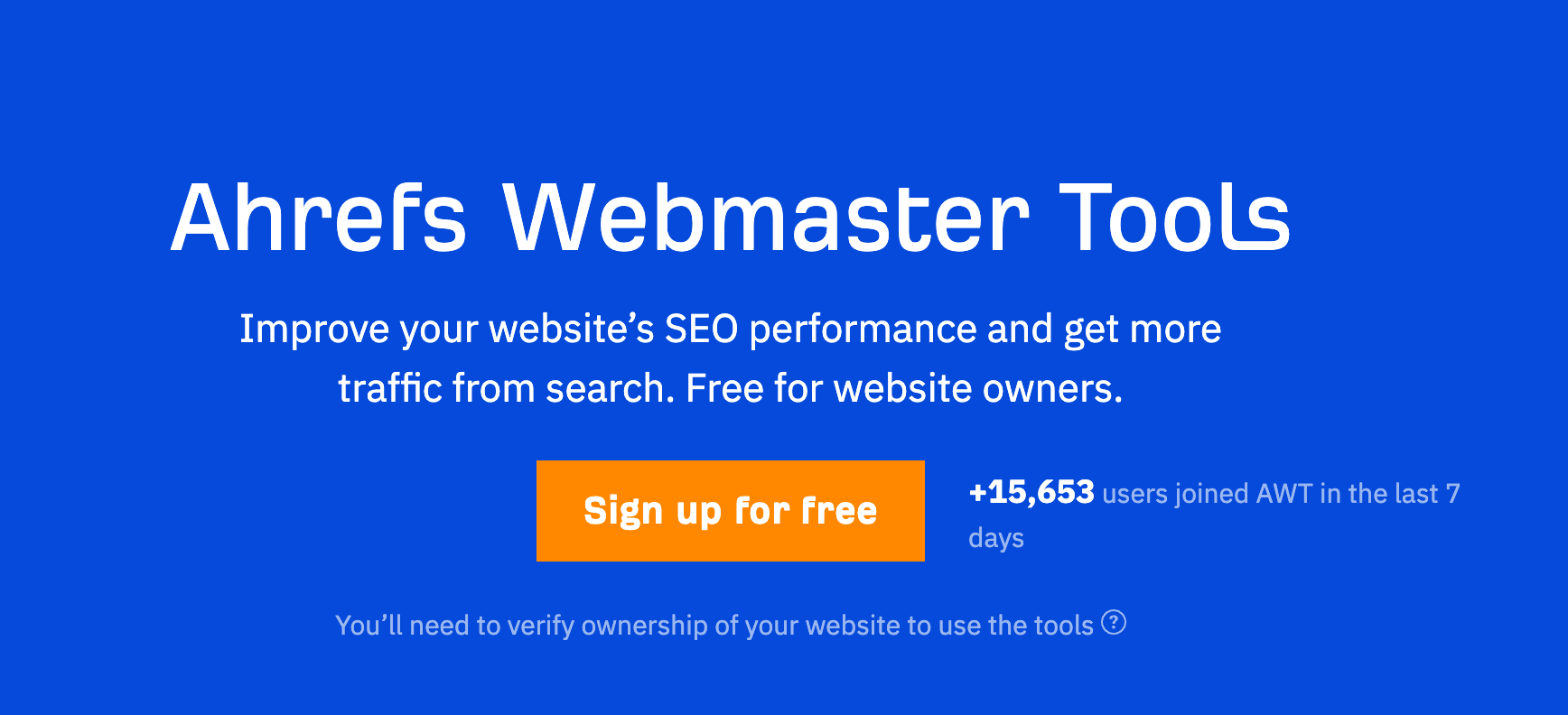 Ahrefs Webmaster Tools