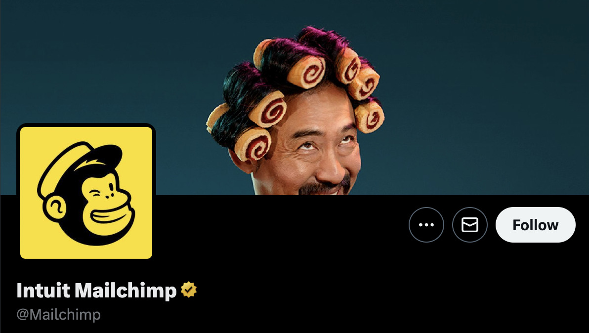 Zany banner from Mailchimp (this actually ties to a marketing campaign)

