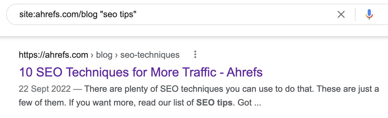 Finding mentions on a site using the site: operator