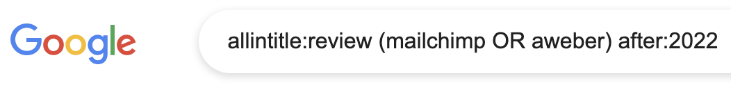 Using the after: operator to filter for results from a particular period 