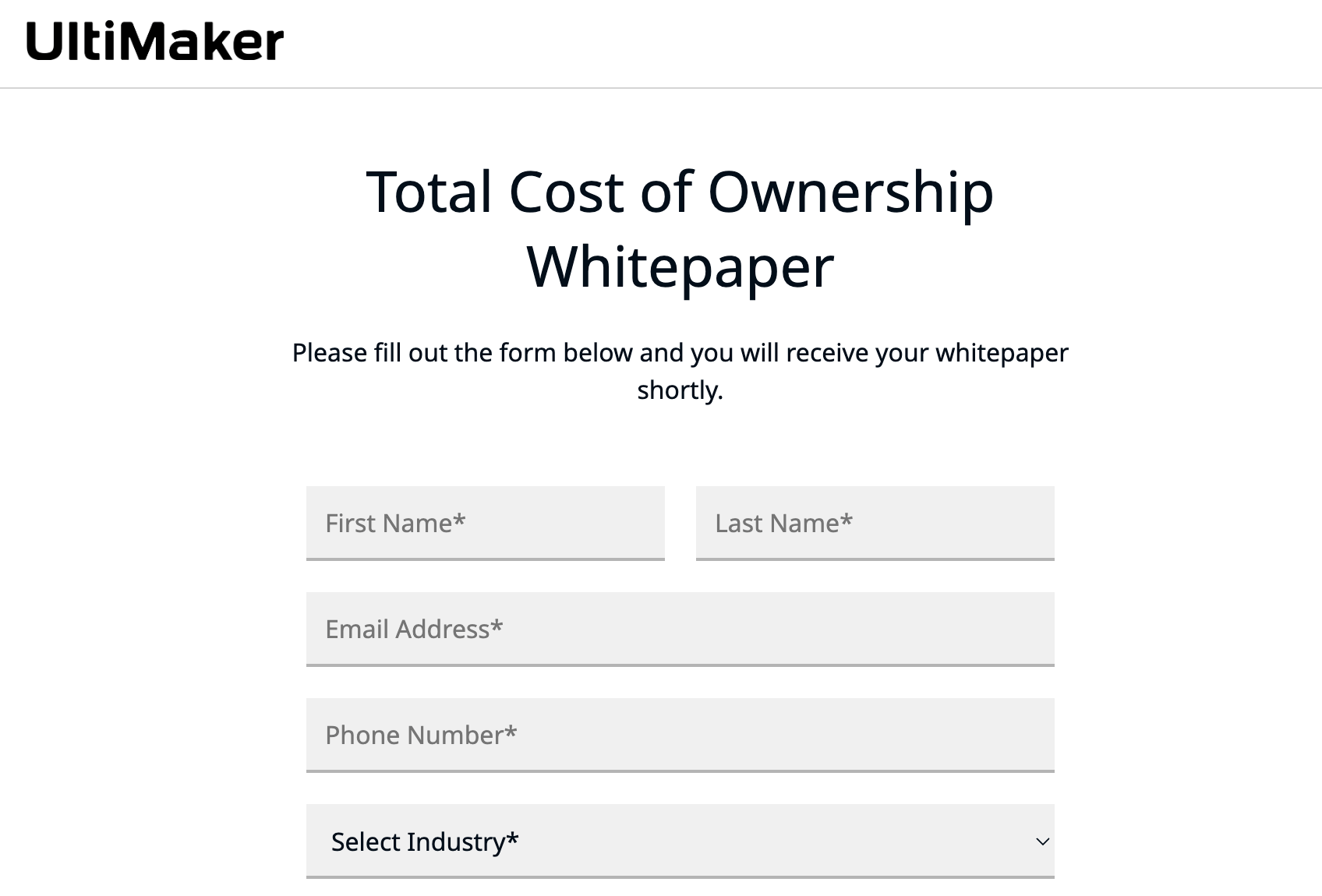 Lead-generation landing page for a PDF white paper