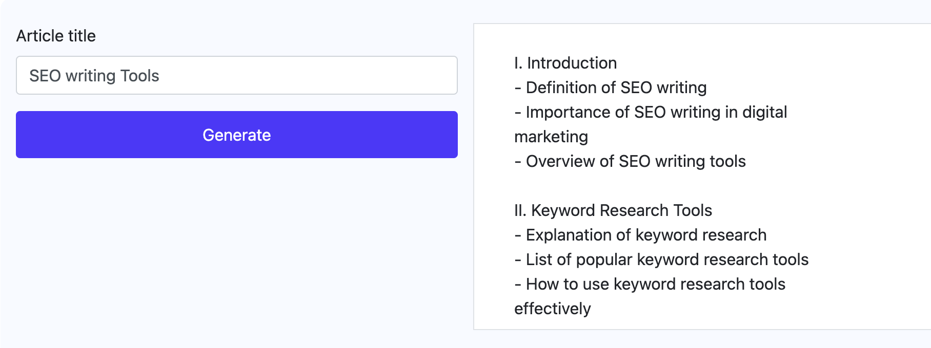 NeuralText's article outline example