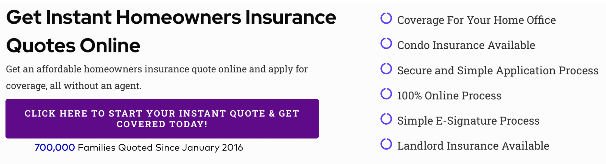 Simply Insurance affiliate landing page