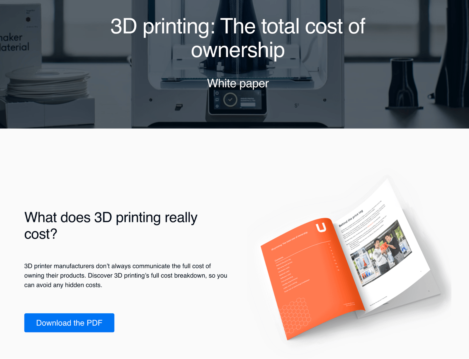 3D printing white paper from Ultimaker
