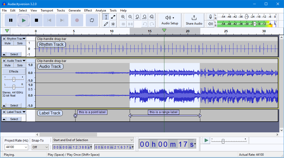 Audacity 的音频编辑工具