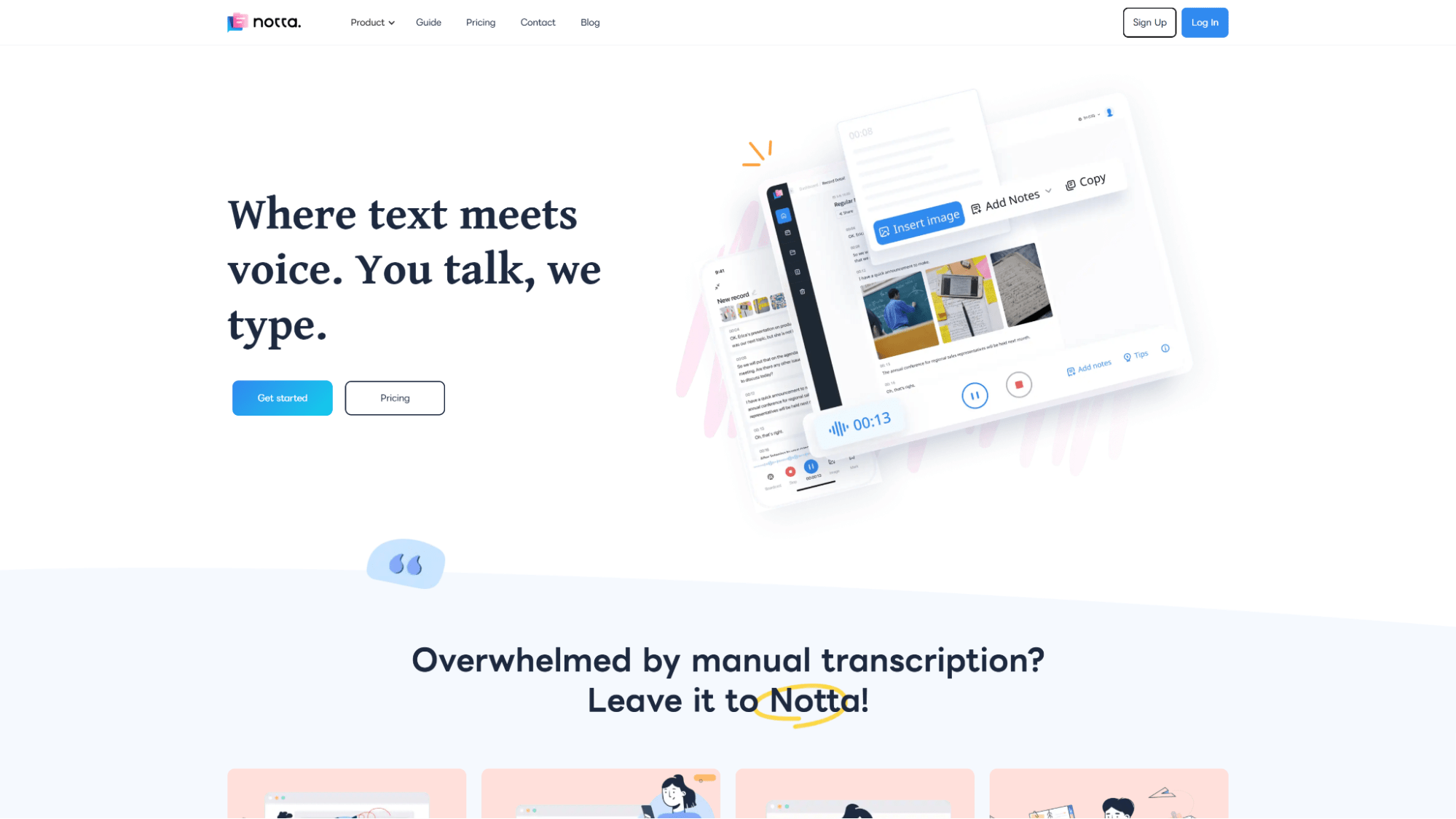 Notta.ai homepage
