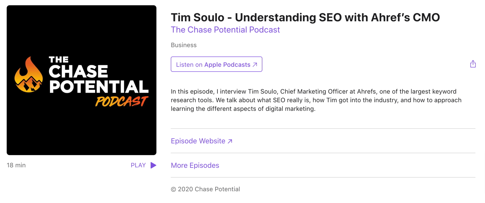 Podcast example that acts as product promotion