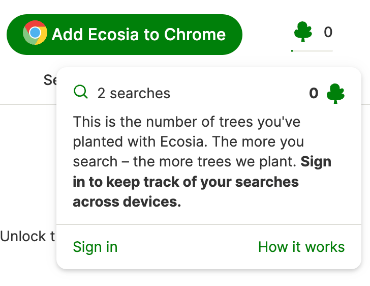 Ecosia search tracking
