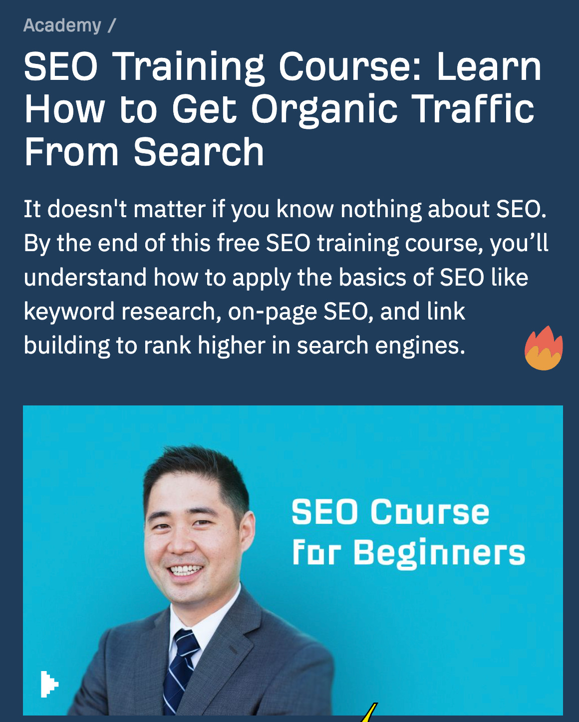 Ahrefs' SEO course for beginners
