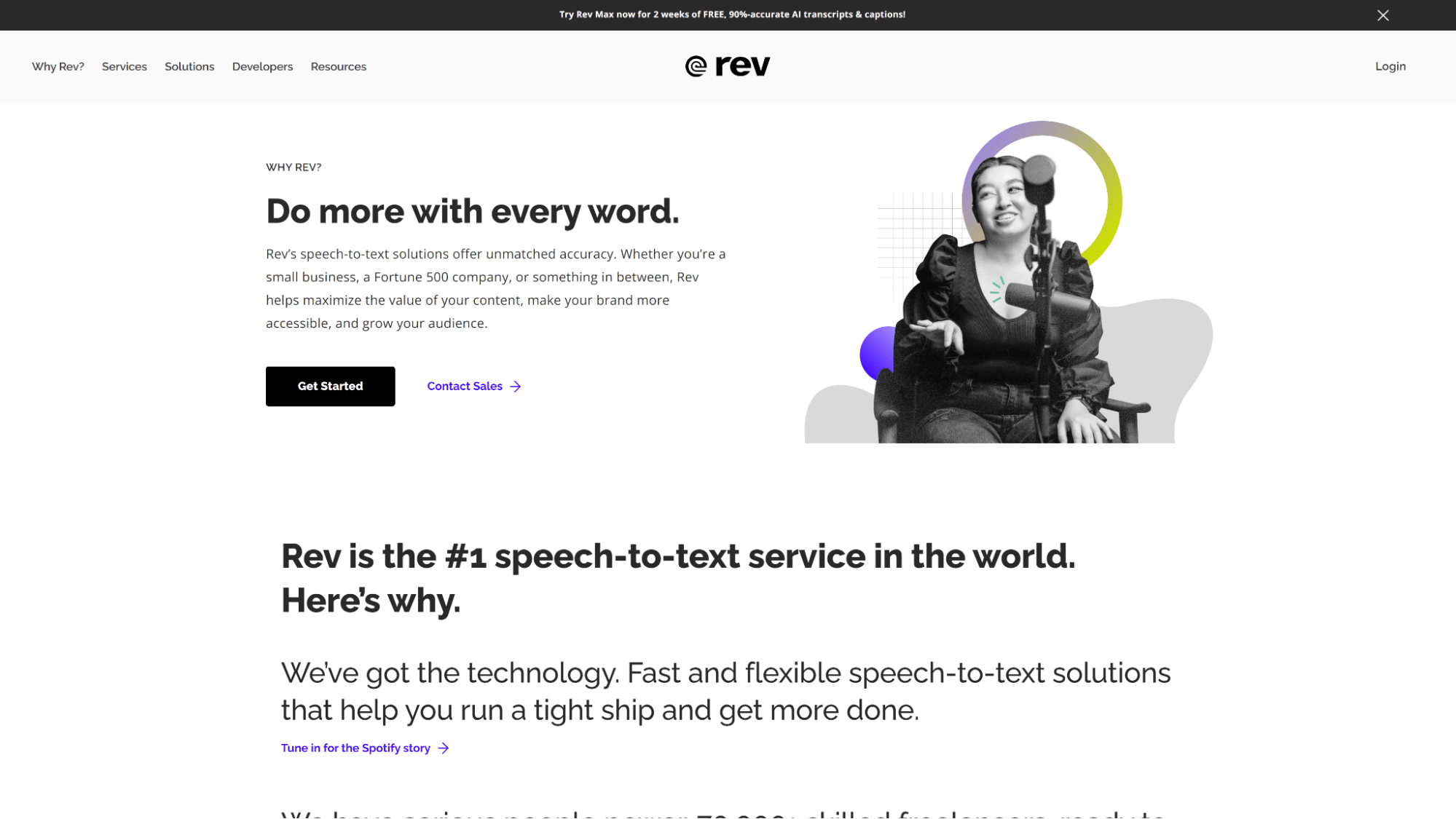 Rev.com homepage
