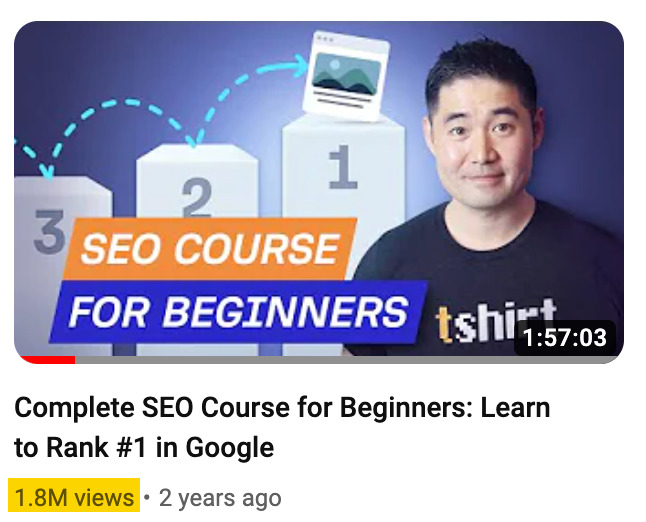 Number of views on Ahrefs' two-hour course for SEO beginners
