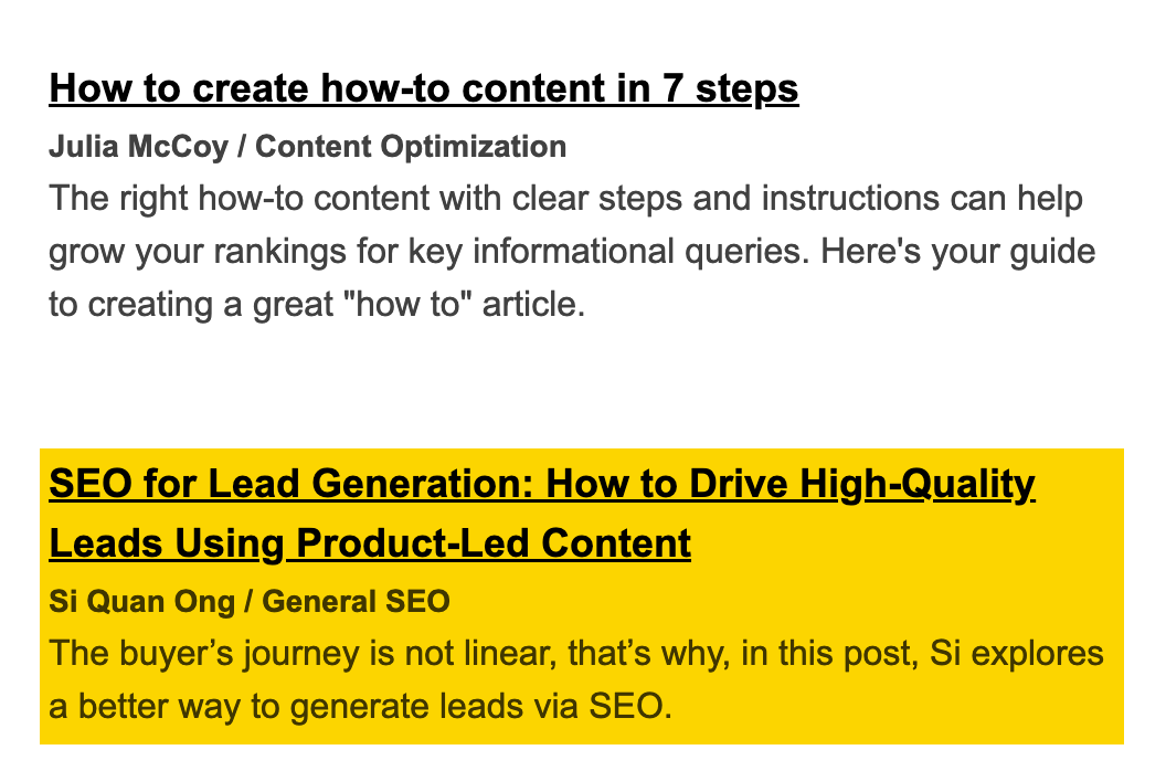 Si Quan Ong's article on SEO for lead generation was featured in Aleyda Solis' newsletter
