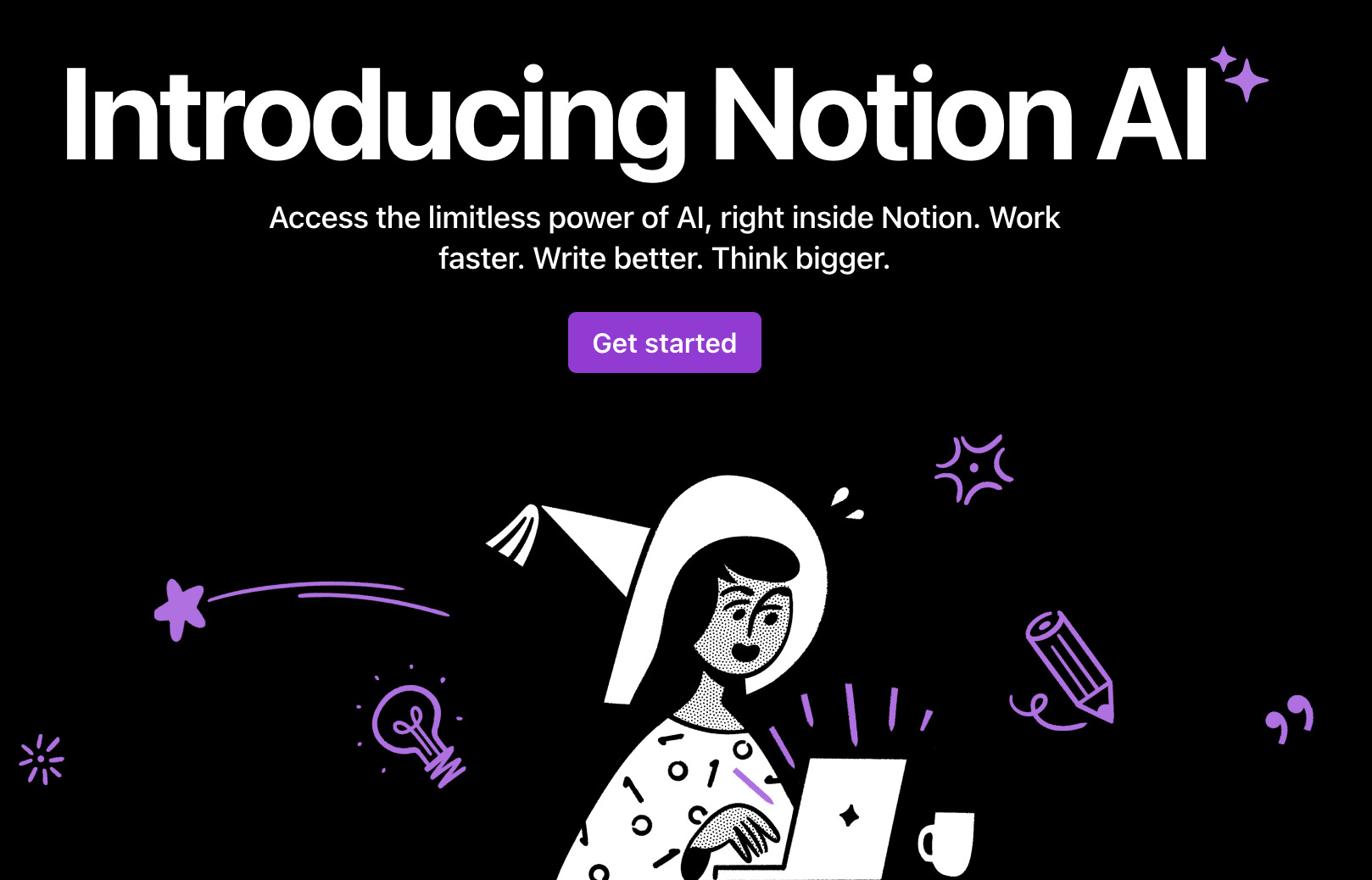 Notion AI webpage
