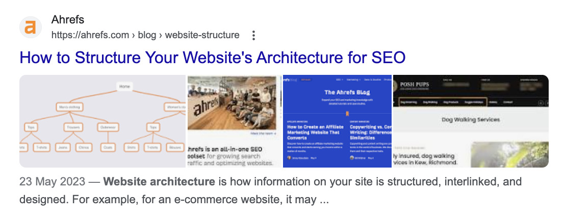 Images pulled from an Ahrefs article on Google's SERP

