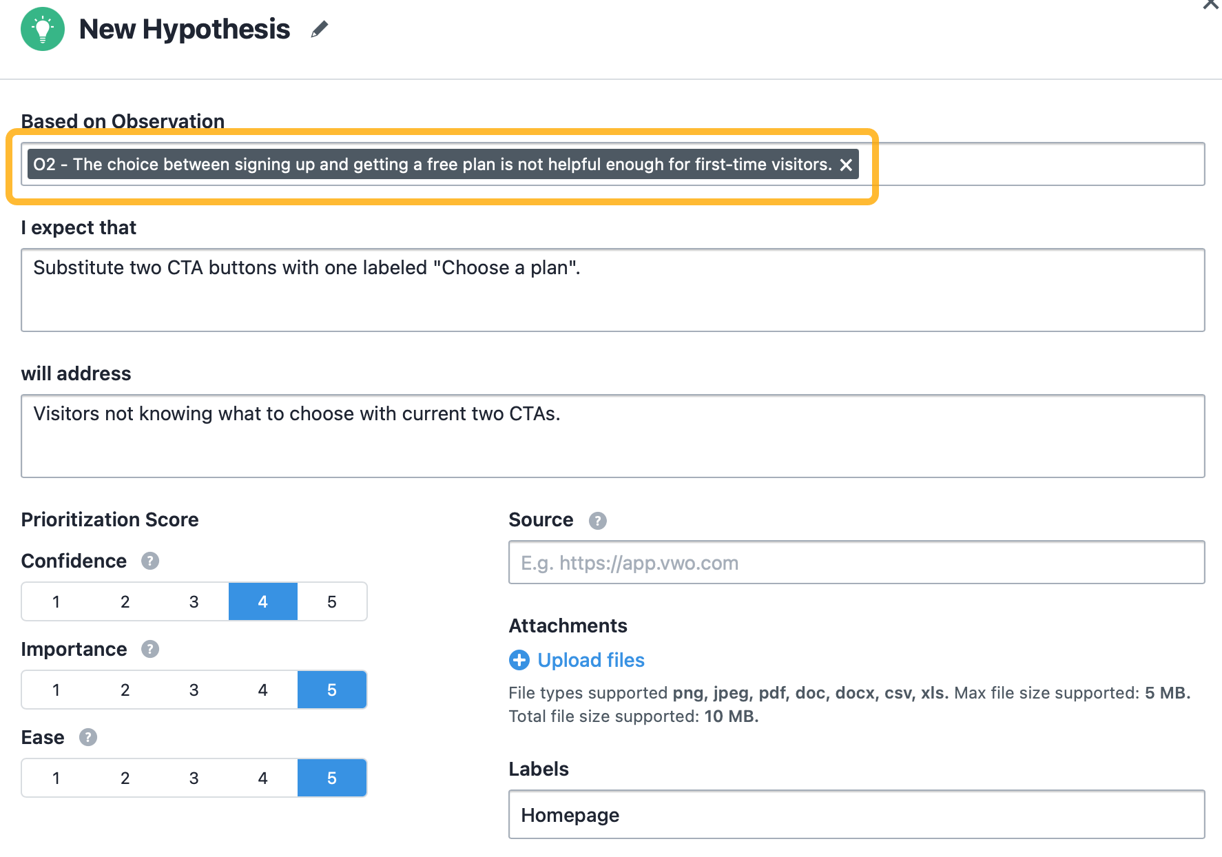 Visual Web Optimizer 中的 "假设" 功能