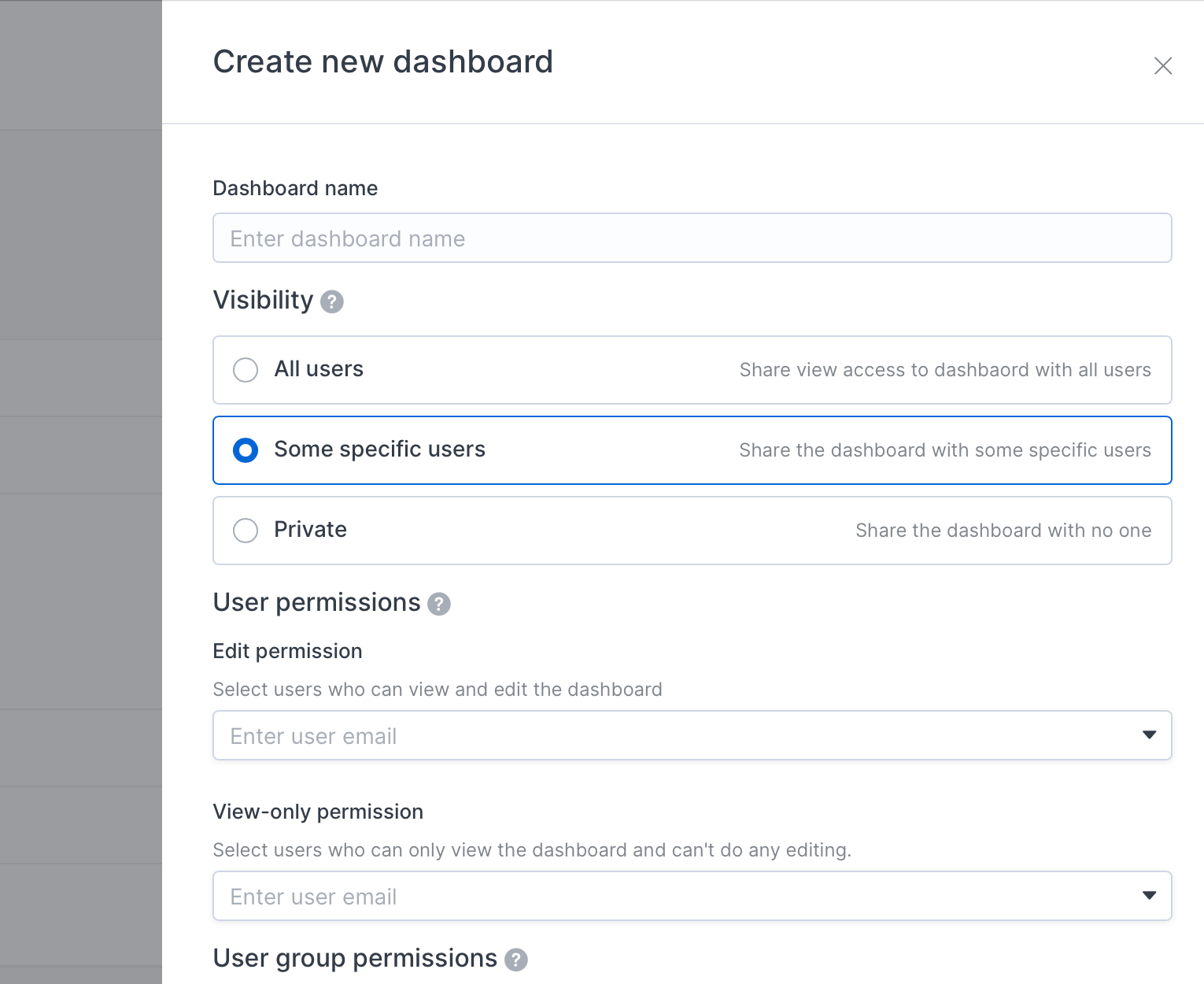 Sharing a dashboard in Countly