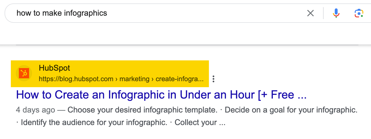 HubSpot ranks for "how to marque   infographics"