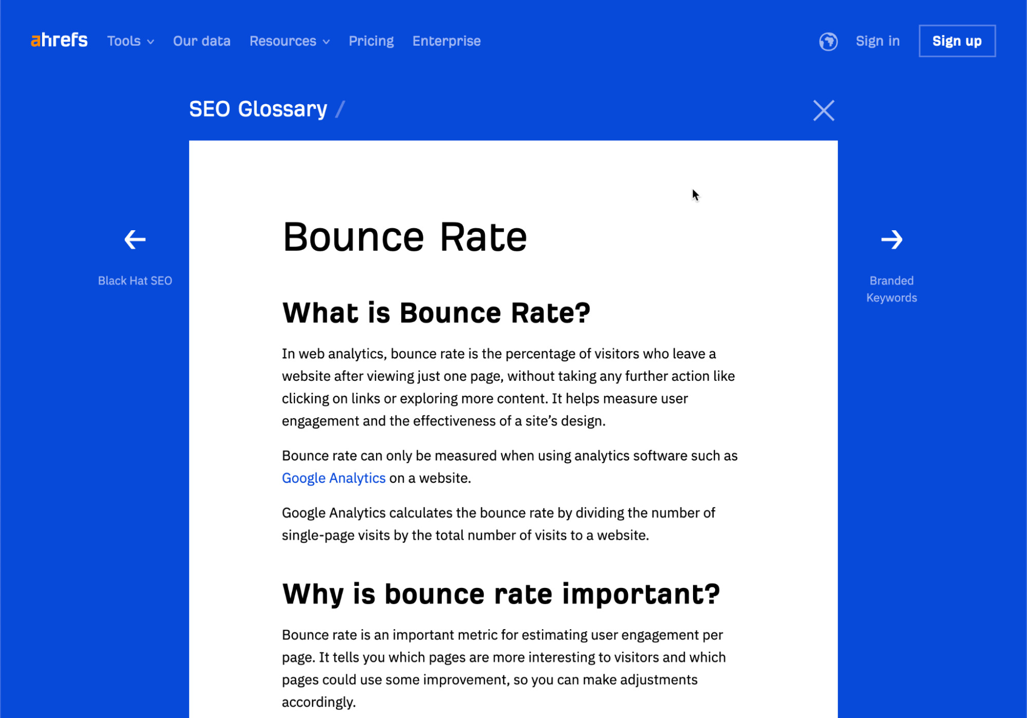 Our glossary post about bounce rate
