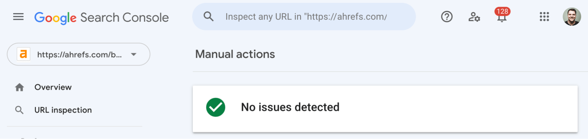 "No issues detected" message in GSC
