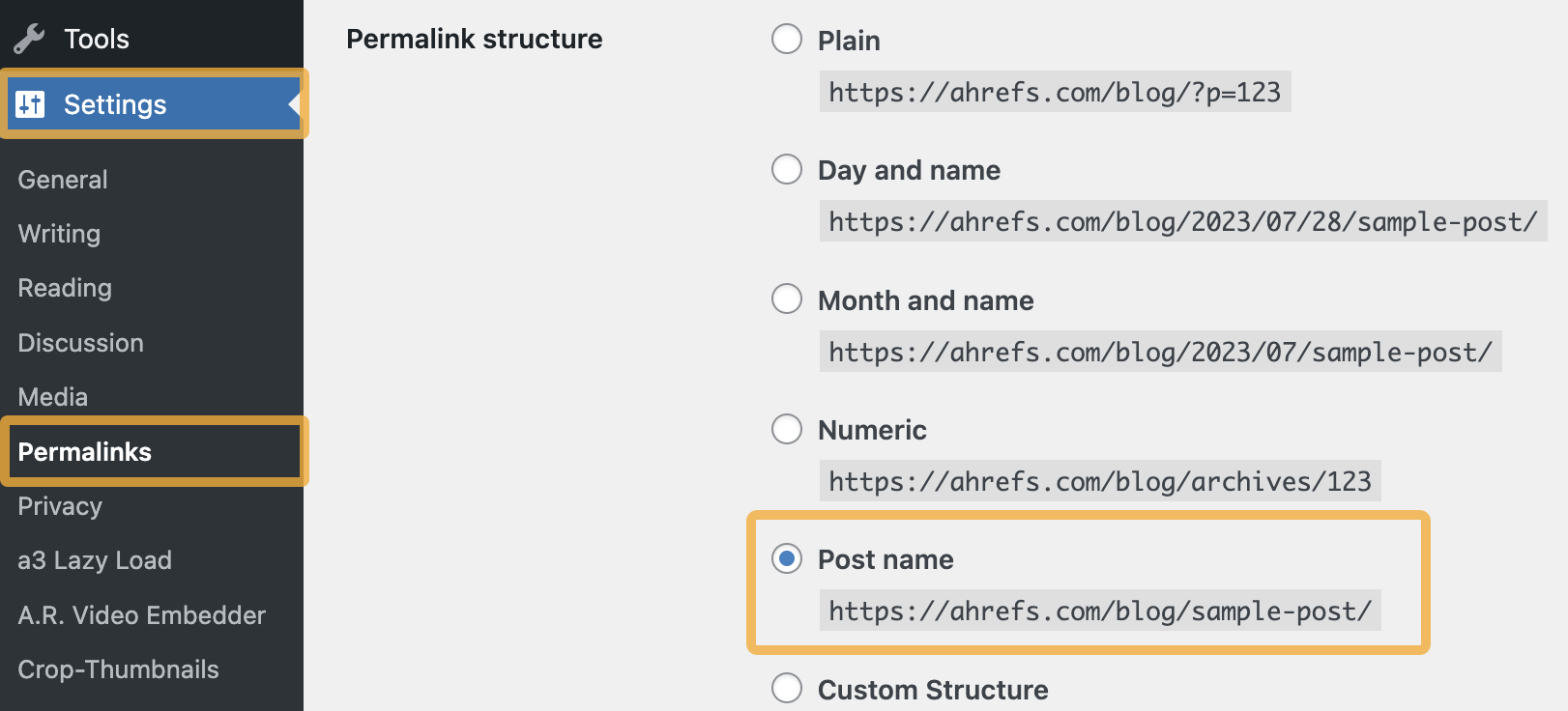 Changing the URL structure in WordPress