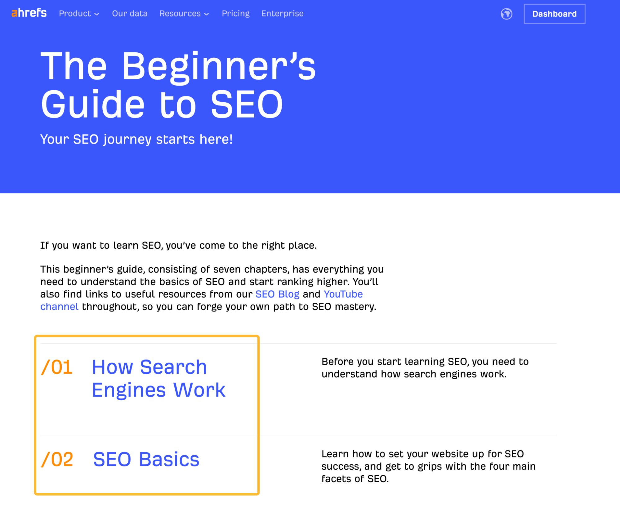 Example of a pillar page 