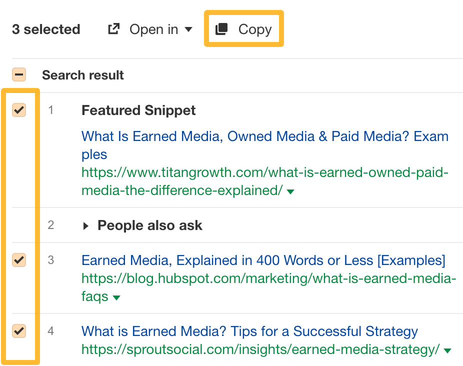 Finding competing pages in Ahrefs' Keywords Explorer
